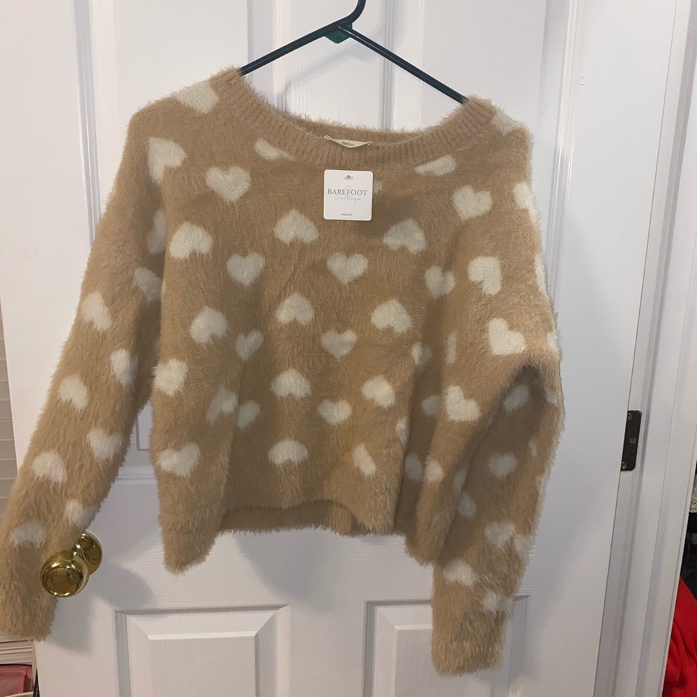 Cropped Heart Sweater